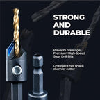 toolant 3pack#4 Silence Countersink Drill Bits Set for US Wood Screw, High-Speed Steel Counter Sink Drill Bit in One Step