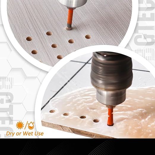 Carbide Tip Drill Bit-BGTEC Wood Drill Bits, 10pcs Round Shank 3/8" Cross Hard Alloy Drill Bits for Wood Plastic Masonry Brick