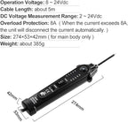 allsun Automotive Electrical Tester with Voltage Display, 2-24V Digital Circuit Test Tool, Power Short Finder Probe with LCD Screen, Polarity Indicator, 5m Cable for Car DIY Diagnostic Repair