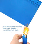 Handook Soldering Mat Silicone Repair Mat Heat Resistant 932°F Workbench Mat for Cellphone, Computer, PCB board Electronic Repair Mat for Soldering Station Iron Gun with Size 16 x 12 Inch (Blue)