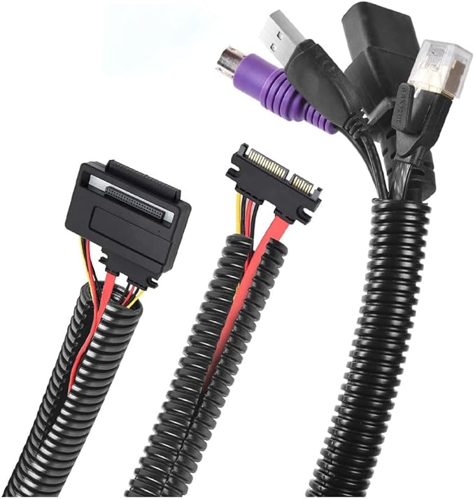 1/4"-32.8ft Split Wire Loom Tubing Cable Management Conduit Flexible Covers Cord Protectors
