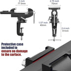 Nuovoware Table Vise 3 Inch, 360° Swivel Base Universal Home Vise Portable Bench Clamp, Clamp-on Vise Bench Clamps Fixed Tool for Woodworking, Metalworking, Cutting Conduit, Drilling, Sawing, Black