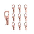 10pcs 6 AWG-3/8”(M10) Ring Terminals 6 Gauge Copper Wire Lugs Battery Cable Ends Heavy Duty Battery Cable Terminal Connectors