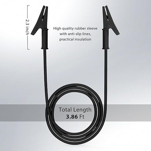 14 Gauge 2pcs/3.3Ft Alligator Clips Electrical with Wires UL3135, Heavy Duty Silicone Test Leads Set Jumper Wires Kit for Testing - EDGELEC