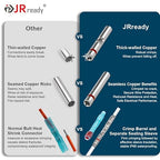 JRready ST6385-20-50 MiniSeal Crimp Splices 50Set Red Butt Splice Connectors 26-20 AWG (M81824/1-1) Wire-to-Wire Butt Terminals with Alternative Temp. PVDF/PE Tubes
