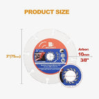 Carbide Multi Wheel,BRSCHNITT 3pcs 3 Inch (75mm) with Arbor 3/8 Inch (10mm) Tungsten Carbide Cut Off Wheel for Wood,Laminate,Gypsum Board,Plastic for Angle Grinder Cutting Disc
