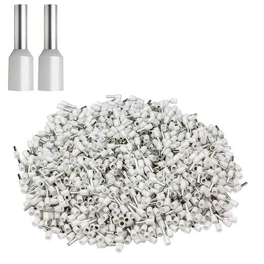 XHF 1000 PCS AWG 14/2.5mm² Wire Ferrules Insulated Copper Crimp Connectors, Crimp Pin Cord End Terminals White