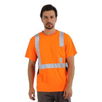 sesafety Safety Reflective Shirts, Class 2 High Visibility Shirts for Men Construction Work Mesh Short Sleeve Orange M