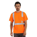 sesafety Safety Reflective Shirts, Class 2 High Visibility Shirts for Men Construction Work Mesh Short Sleeve Orange 5XL