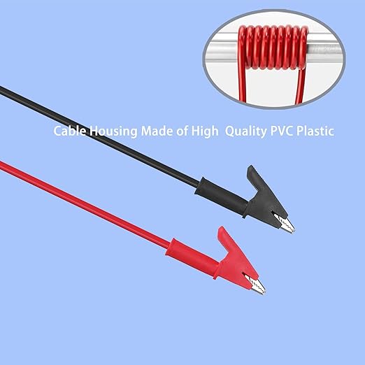 Banana Plug to Alligator Clip,Test Leads with Alligator Clip,4mm Banana Plug Test Leads for Battery Test, Multimeter Test, Electrical Test,12AWG 5.9Ft 2PCS.