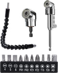 105 Degree Right Angle Drill Adapter, 2025 New Right Angle Head Drill Driver Extension Bit Power Screwdriver Socket Adapter, Corner Tool Screw Hub with Multi-function Bend Screwdriver Bit