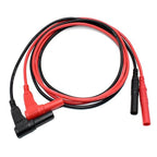2Pcs Multimeter Test Lead Male to Male Extension Right Angle to Straight 4mm Banana Plug Connectors Meter Leads Heavy Duty Silicone Jumper Wires 14 AWG 3 Feet