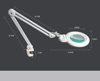 Neatfi XL Bifocals 1,200 Lumens LED Magnifying Lamp with Clamp, 3 Light Modes, Correlated Color Temperature Control (3000K-4500K-6000K), 12W, 120 Pcs SMD LED (White, 6 Inch Lens)