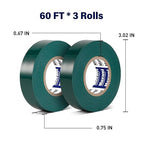 Green Electrical Tape PVC Vinyl - 2 Pack 3/4 In 60 Ft Heavy Duty Premium Electric Tape Flame Retardant Waterproof Strong Adhesive For Professional Grade General Purpose Home Vehicle Wiring Insulating