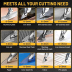 Cordless Sheet Cutter for DE-WALT 20V Max Battery, Electric Metal Shears with 360° Pivoting Head, Maximum Torque 221 Ft-Lbs, Brushless Scissors for Stainless Steel, Metal, and Iron Cutting（Tool Only）