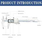 Digital Caliper,6 Inch Caliper Measuring Tool,IP54 Waterproof Protection Design,Large LCD Screen,Electronic Digital Micrometer with Inch Metric Fraction