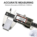 Digital Caliper Measuring Tool, IP54 Waterproof Stainless Steel Electronic Vernier Caliper 6 Inch/150mm Digital Micrometer with Large LCD Screen