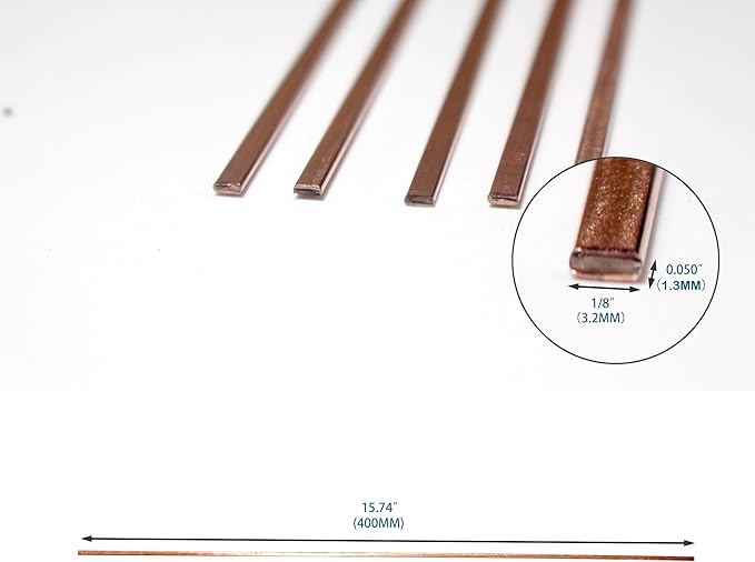 Brazing Rods Phosphor Copper Nitrate Sticks Copper Solder Kit Alloys Flat Industry Welding Rods for Air-conditioners, Refrigerators Pipe Gas and Freezers Copper Storage HVAC (Phosphor Copper Bcup-2)