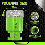 Diamond Core Drill Bit - 1-1/2" Granite Hole Saw 38mm Tile Drill Bit Vacuum Brazed for Porcelain Tile Granite Marble Masonry