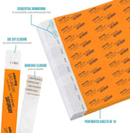 500 WristCo Saturday Neon Orange Tyvek Wristbands for Events - ¾” x 10” - Waterproof Recyclable Comfortable Tear Resistant Paper Bracelets Wrist Bands for Concerts Festivals Admission Party