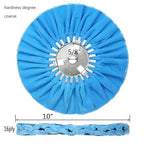 10" Blue Airway Buffing Wheel,5/8'' Arbor Hole,16 Plys/Coarse Polishing for Angle Grinder,2PCs