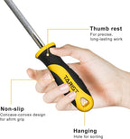 Diamond File Set, 3-Piece, 8-inch, Includes Flat/Half-Round/Round. For Sharpening Lawn Mower Blades, Garden Shears, Axe, Knife - Tool Sharpener for Metal, Tile, Ceramic, Glass, Stone and more