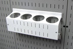 Wall Control 4 ft. Metal Pegboard Organizer - Standard Tool Storage Kit & Spray Can Holder Bracket for Pegboard & Slotted Tool Board - White