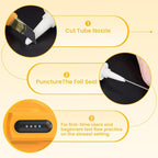 Electric Caulking Gun, Cordless Caulking Gun with 2x 2000mAh Batteries, 9Pcs Silicone Caulking Tools, 4 Adjustable Speeds, LED Light, 10OZ Battery Silicone Gun for Filling, Sealing (Yellow)