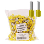 10AWG Wire Ferrule Terminals, 500pcs AWG10/6.0mm² Yellow Terminal Connector,Crimp Pin Cord End Terminals for Electric, Industrial, Chemical Industry, Power Control System, etc.