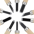 OriGlam 10pcs Professional Wood Carving Chisel Set - Carbon Steel Woodworking Tools, Power Grip Chisels Great for Carving and Woodworking