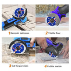 Super Thin Diamond Porcelain Saw Blade with X Teeth,BRSCHNITT3pcs 3 Inch (75mm) x Arbor 10mm Angle Grinder Diamond Cutting Disc for Dry/Wet Cutting Porcelain Tile Ceramic Marble Granite