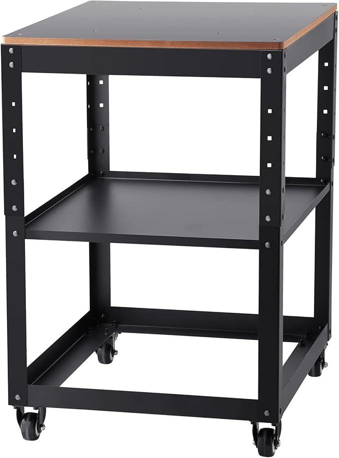 VEVOR Planer Stand, 100 lbs / 45 kg heavy loads, Three-Gear Height Adjustable Thickness Planer Table,with 4 Stable Casters & Storage Space, for most planers, saws, bench-top machines, power tools