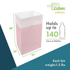 30 Gallon Multi-Liner Disposable Trash Cans (3-Pack) with Fitted Trash Bags - Reusable Garbage and Recycling Bins for Parties, Events, and More (Pink - 17" Height x 14" Width x 30" Depth)
