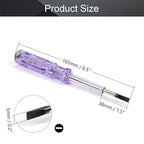 Fielect 3pcs Voltage Tester Voltage Detector Pen Circuit Tester Tool Steel Batch Slotted Test Pencil JRDB-168 AC/DC 100-500V Clear