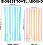 Dock & Bay Customized Beach Towel - Quick Dry, Sand Free - Compact, Lightweight - 100% Recycled - Includes Bag - Summer - Rainbow Skies - Large