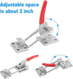 10.2 Inch 2 Pack Heavy Duty Large Toggle Clamp Latch, 7700Lbs Holding Capacity, Tire Carrier Latch, Self-Lock U-Bolt Adjustable for Trailer Latch, Machine, Smoker Lid, latches Hardware, by GENHAKON.
