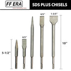 17 Pcs SDS Plus Rotary Hammer Drill Bits and Chisels Set, Carbide-Tipped Masonry Drill Bits and Chisels for Concrete, Stone, Brick, with Storage Case
