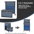 Rolling Tool Chest,13-drawer Tool Box Organizer with Wheels,Large Tool Storage Cabinet with Sliding Drawers,High Capacity Tool Chest with Locking System (Blue＆Grey)