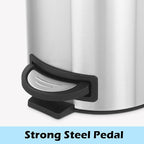 Kitchen Trash Can with Lid, 2 Pack 5 Liter/1.3 Gallon Stainless Steel Trash Can, Oval Step Garbage Can, Soft Close Trash Bin for Bathroom Home Office