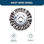 Benchmark Abrasives 4 Inch Standard Twist Knot Wire Wheel for Angle Grinder with 5/8"-11 Thread, Cleaning Narrow Holes, Deburring Grinding Wheels - Wire Wheel Attachment - Carbon Steel (4" x 1/2")