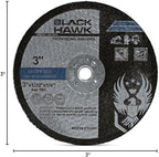 BHA Metal and Stainless Steel Cut Off Wheels for Die Grinders, 3” x 1/32” x 1/4” - 25 Pack
