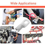 Heavy Duty Tinned Battery Ring Terminals, 2 AWG 5/16" Stud (25 pcs.), 2 Gauge Copper Connectors, Tubular Ring Terminals