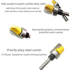 3Pcs 1/4" Shank 1/2",3/4",1-1/8" Carbide Round Nose Groove Router Bit Set Template Router planing Head Set with Ball Bearing Engraving Router planing Head Wood Cutter Woodworking Tools