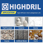 HIGHDRIL Diamond Drill Bits Kit with 5/8-11 for Porcelain Tile Ceramic Marble Brick Concrete Vacuum Brazed Hole Saw(6/8/10/16/20/25/32/50mm+10mm Finger Bits+SDS Shank Adapter