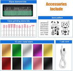 USB Engraving Pen with 47 bits,10Metal Business Card Blanks,Electric Engraver Machine Cordless Engraving Tools Engraved Jewelry Metal Resin Plastic Stone