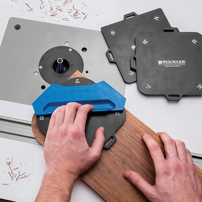 Rockler Corner Cutter Router Template (Set of 3) w/Rubber Strips - Woodworking Tools for Smooth & Consistent Corner Curves - Perfect Router Jig for Creating Quarter-Round Corners