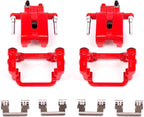 Power Stop S4992 Rear Red Powder Coated Calipers Pair For Chrysler 300 | Dodge Challenger Charger Magnum [Application Specific]
