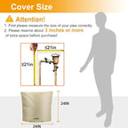 Backflow Preventer Cover Insulated (5˚F) with Thicker 7 Layers Fabric - 24" W x 24" H with Aluminum Foil Backflow Cover for Winter Pipe Freeze Protection - Sprinkler Covers for Outside