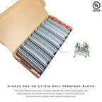 Dinkle Gray DK2.5N-S13109 DIN Rail Terminal Block Screw Type UL 600V 20A 12-22AWG, Pack of 100 Grey