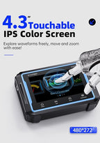 【FNRSI 2C53P Plus Upgraded with Carrying CASE】 3in1 Oscilloscope/Multimeter/DDS Signal Generator Tablet Touch Screen Portable Digital Automotive Oscilloscope 2 Channel 50MHz Bandwidth 250Ms/S Counts